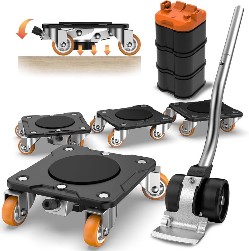 ONEON Furniture Mover Plus Parked Edition with Furniture Lifter, Periodic Moving Needs, Parking Lock Design, Lock Dollies for Long-Term Stability of Heavy Items, No Frequent Setup & Removal - Image 1